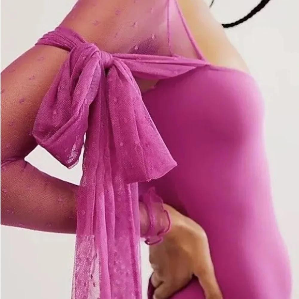 Free People | Tongue Tied Bodysuit | Plum Blossom | Large | NWT‎